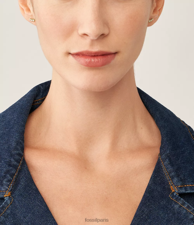 Fossil femmes ton d'or boucles d'oreilles grimpeur en acier inoxydable sadie sous les étoiles bijoux 0ZTD41075