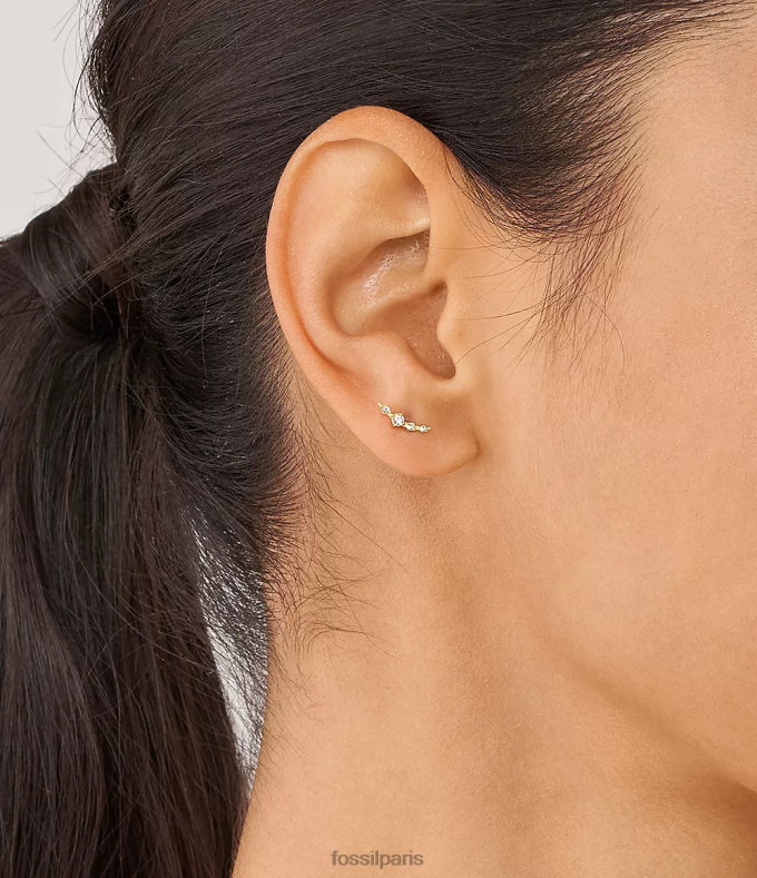 Fossil femmes ton d'or boucles d'oreilles grimpeurs en acier inoxydable toutes empilées bijoux 0ZTD41037