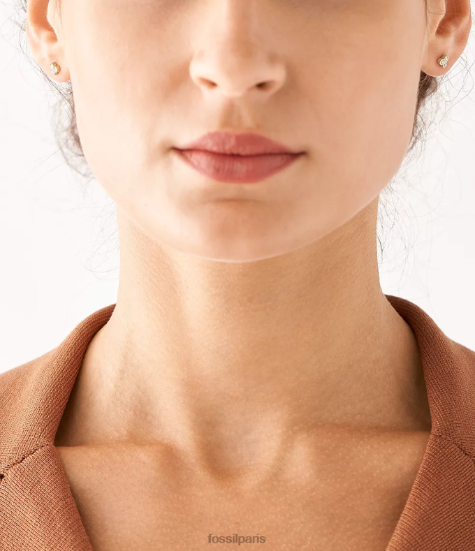 Fossil femmes ton d'or boucles d'oreilles à tige en acier inoxydable Sadie Trio Glitz bijoux 0ZTD41045