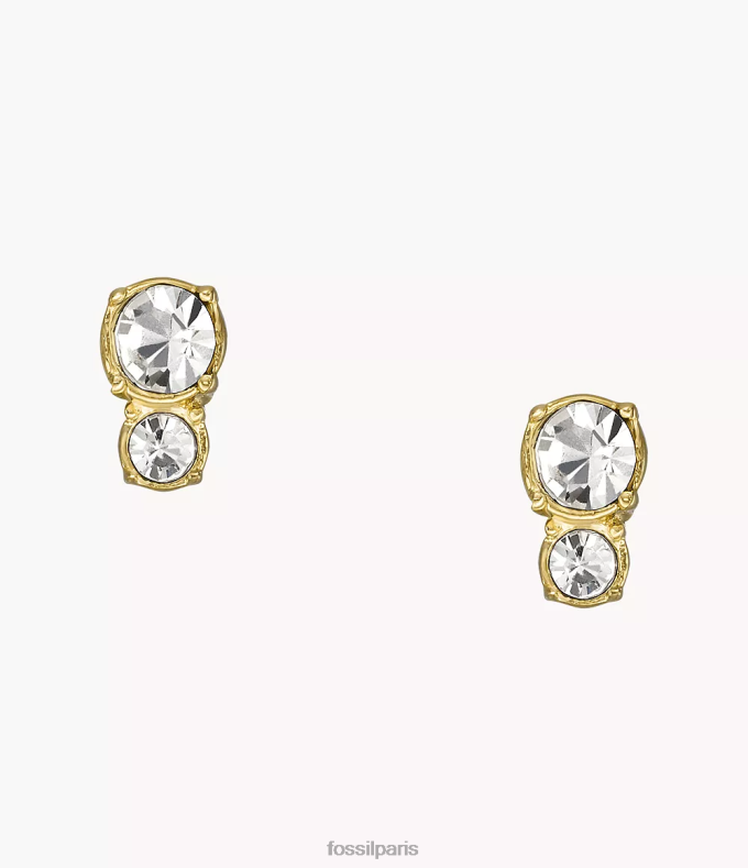 Fossil femmes ton d'or boucles d'oreilles à tige en acier inoxydable toutes empilées bijoux 0ZTD41064