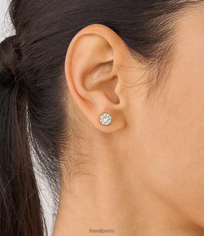 Fossil femmes ton d'or boucles d'oreilles à tige en acier inoxydable toutes empilées bijoux 0ZTD41078
