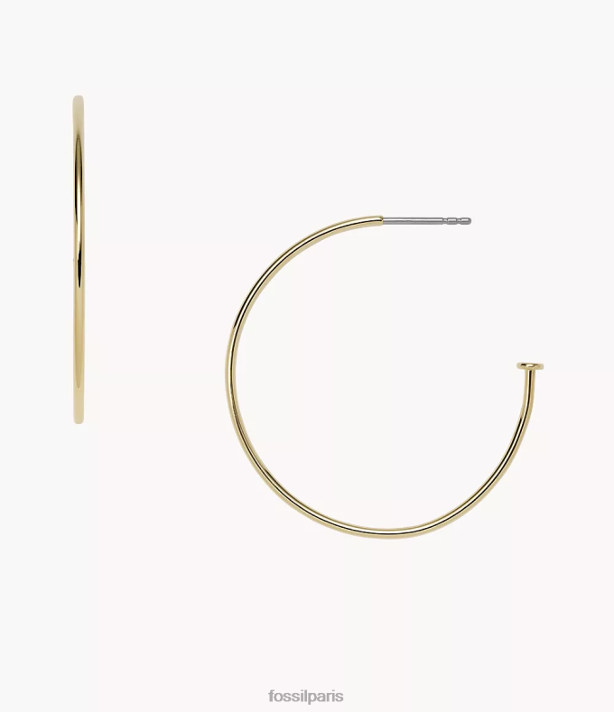 Fossil femmes ton d'or corra oh si charmantes boucles d'oreilles créoles en acier inoxydable bijoux 0ZTD41165