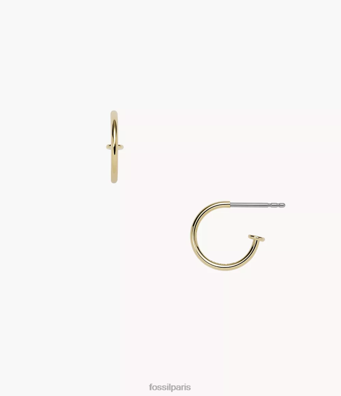 Fossil femmes ton d'or corra oh si charmantes boucles d'oreilles créoles en acier inoxydable bijoux 0ZTD41257