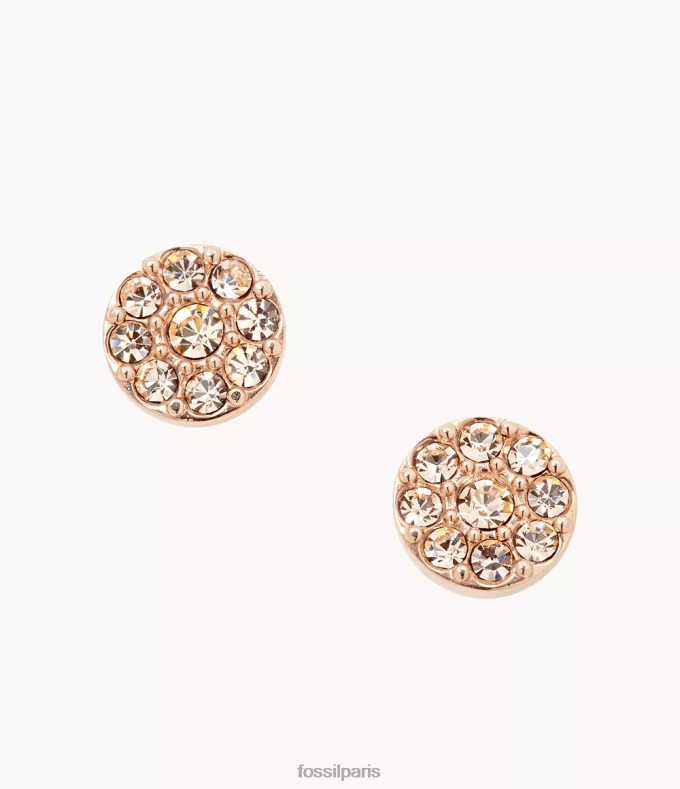 Fossil femmes ton rose boucle d'oreille en acier inoxydable disque Sutton bijoux 0ZTD41063
