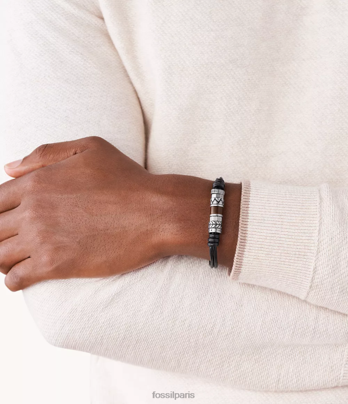 Fossil Hommes argent bracelet rondelle bijoux 0ZTD41872