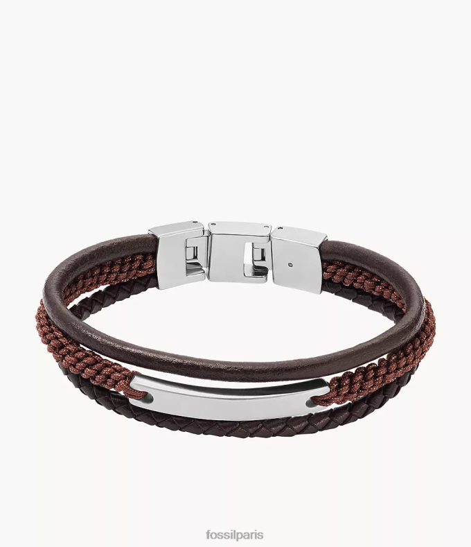 Fossil Hommes brun bracelet multi-rangs en cuir draw bijoux 0ZTD41851
