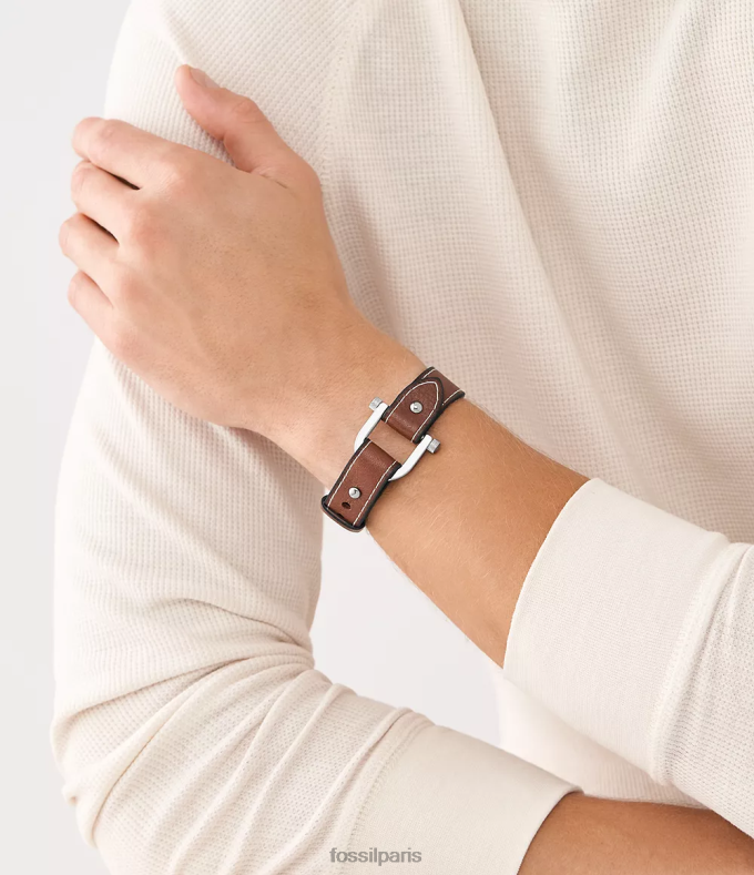Fossil Hommes brun moyen bracelet en cuir Heritage D-Link bijoux 0ZTD41879