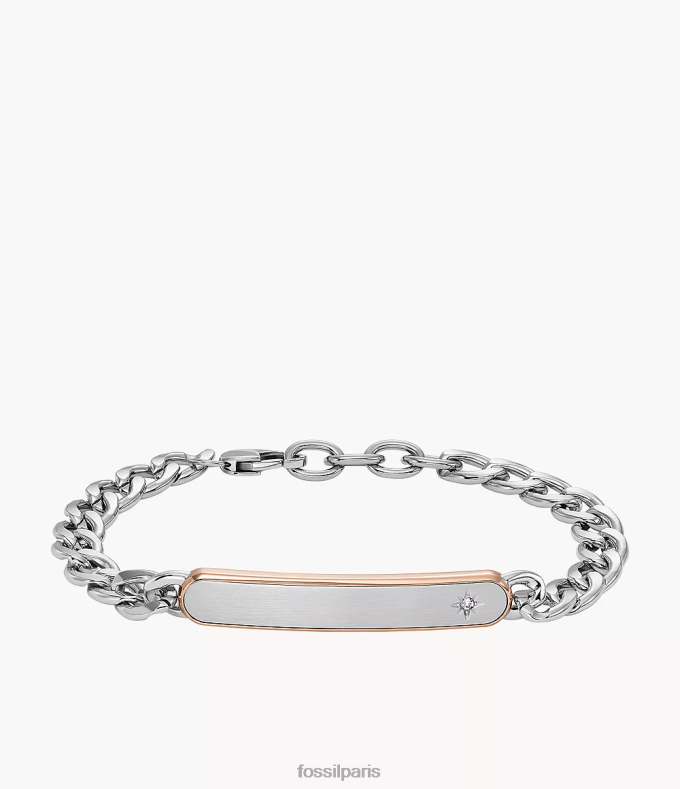 Fossil Hommes deux tons bracelet chaîne classique en acier inoxydable bijoux 0ZTD41888