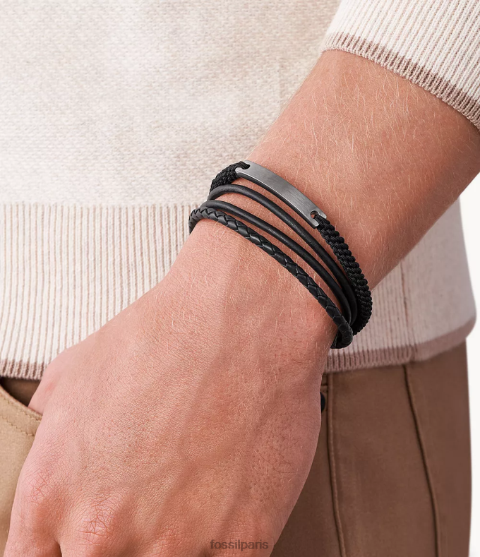 Fossil Hommes gris bracelet multibrins en acier décontracté vintage bijoux 0ZTD41885
