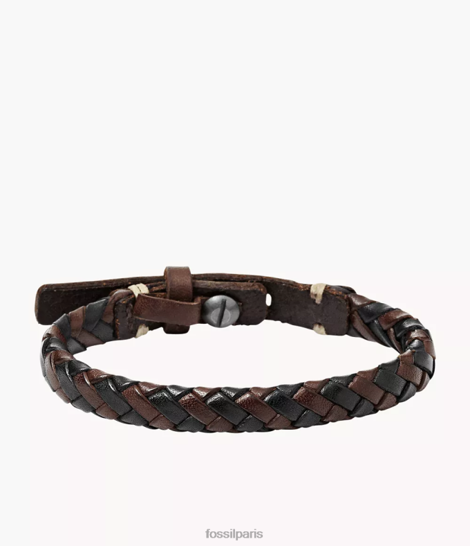 Fossil Hommes marron et noir bracelet tressé bijoux 0ZTD41855