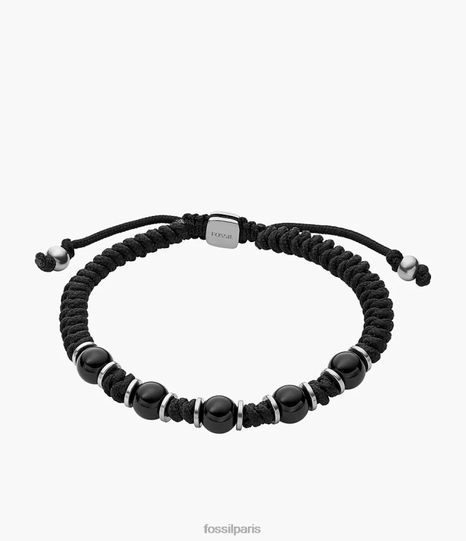 Fossil Hommes noir bracelet en perles d'onyx bijoux 0ZTD41867
