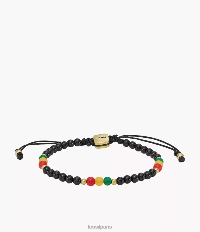 Fossil Hommes noir bracelet perlé en onyx et jade du mois de l’histoire bijoux 0ZTD41942