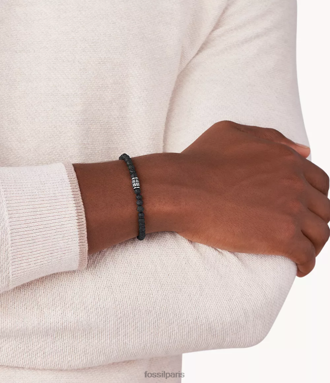 Fossil Hommes noir bracelet semi-précieux bijoux 0ZTD41850