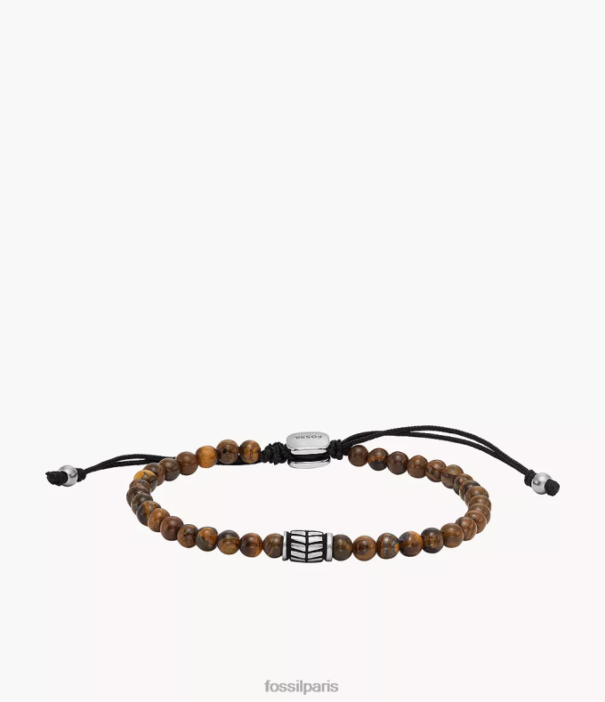 Fossil Hommes oeil de tigre bracelet perlé bijoux 0ZTD41870