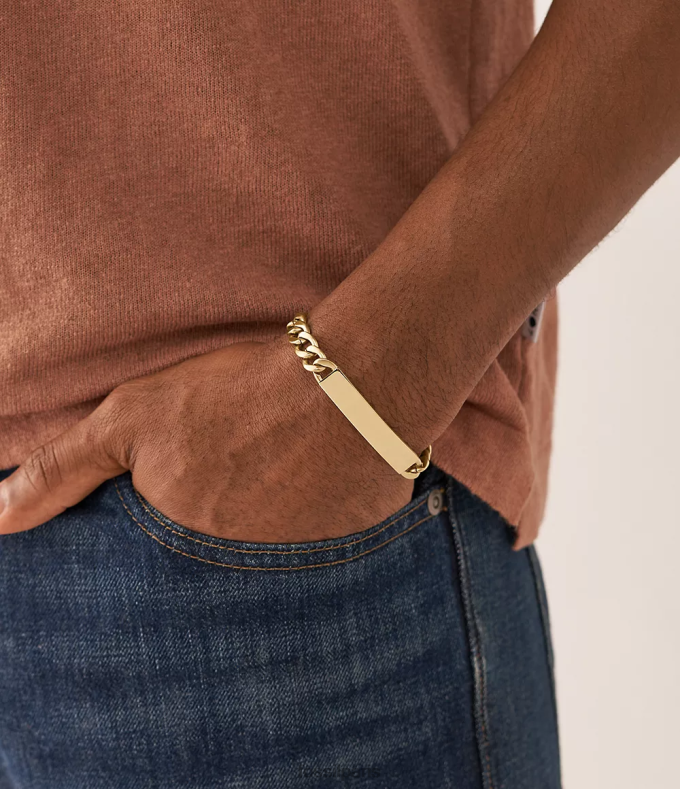 Fossil Hommes ton d'or bracelet chaîne en acier inoxydable draw bijoux 0ZTD41846