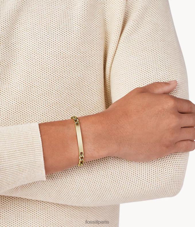 Fossil Hommes ton d'or bracelet à plaque en acier bijoux 0ZTD41866