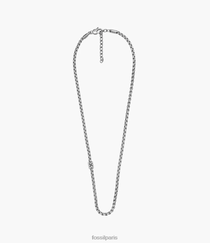 Fossil Hommes argenté collier chaîne aventurier en acier inoxydable bijoux 0ZTD41908