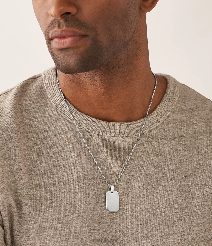 Fossil Hommes argenté collier chaîne en acier inoxydable draw bijoux 0ZTD41914