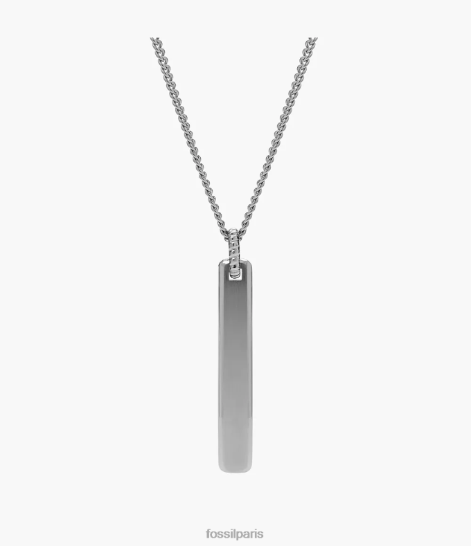 Fossil Hommes argenté collier pendentif vintage décontracté en acier inoxydable bijoux 0ZTD41901