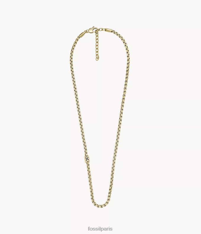 Fossil Hommes ton d'or collier chaîne aventurier en acier inoxydable bijoux 0ZTD41911