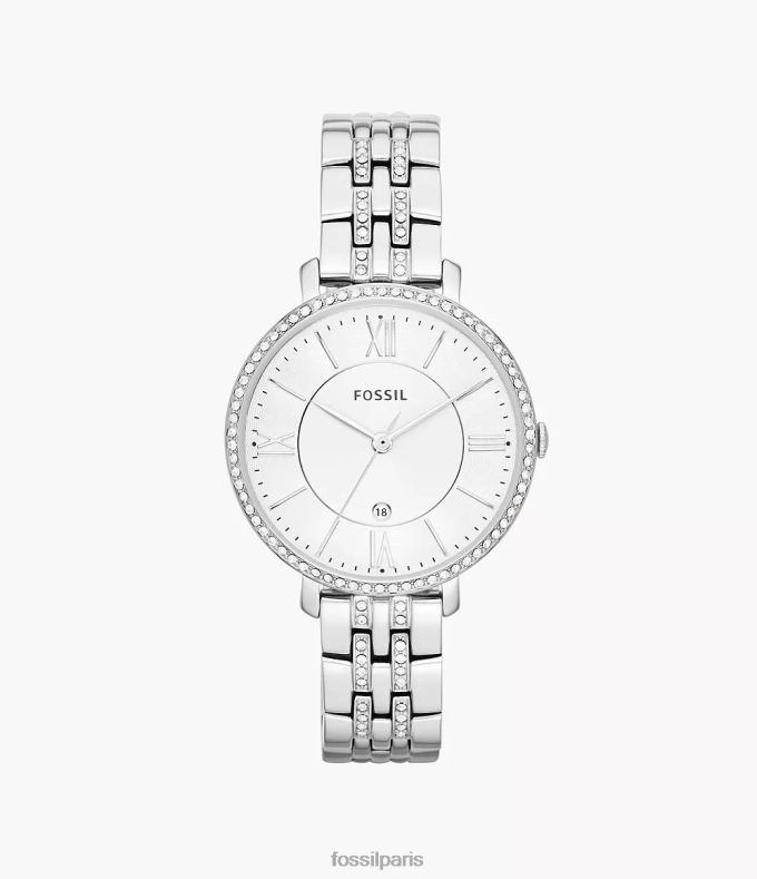 Fossil femmes argent montre jacqueline en acier inoxydable montre 0ZTD471