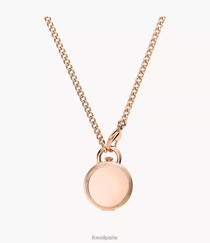 Fossil femmes ton doré rose médaillon de montre en acier inoxydable à trois aiguilles Jacqueline montre 0ZTD4119