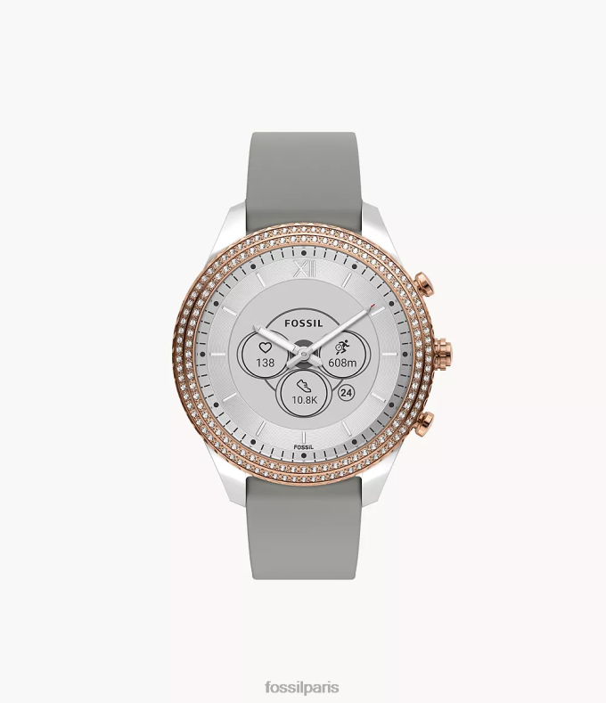 Fossil femmes gris montre intelligente hybride Stella Gen 6 en silicone montre 0ZTD4256
