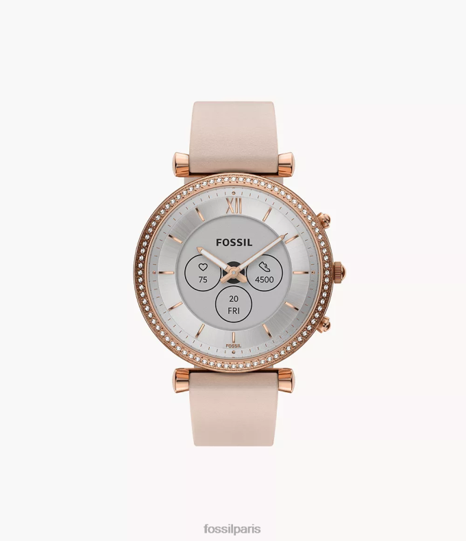 Fossil femmes rose montre intelligente hybride Carlie Gen 6 en cuir montre 0ZTD415
