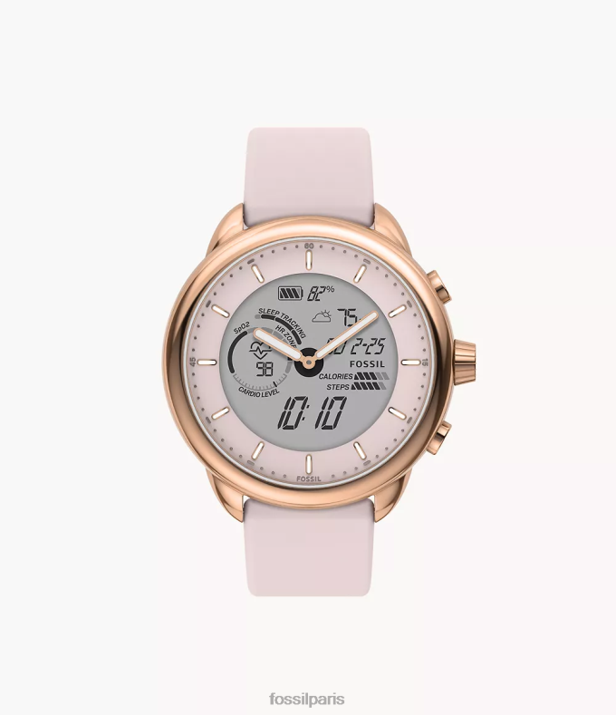 Fossil femmes rougir montre intelligente hybride en silicone édition bien-être gen 6 montre 0ZTD411