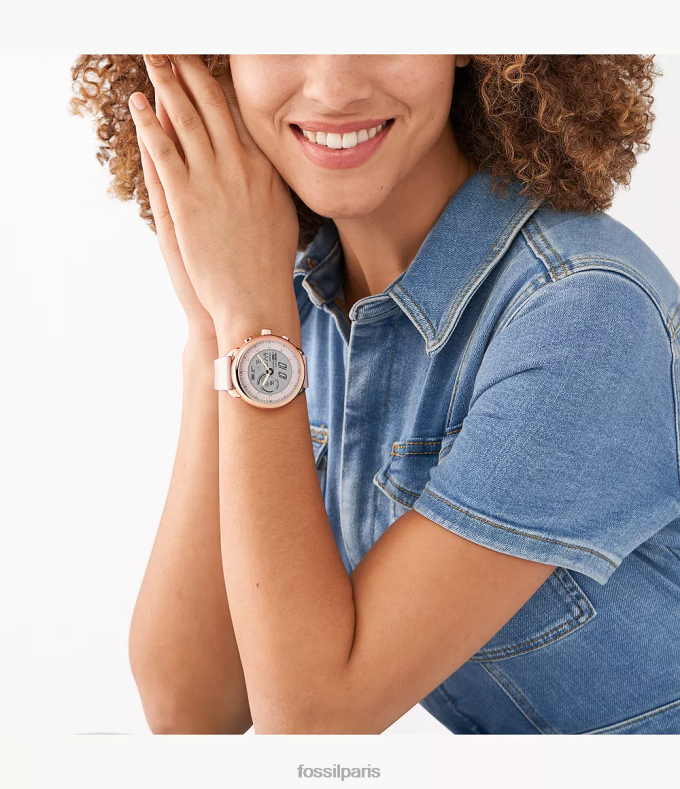 Fossil femmes rougir montre intelligente hybride en silicone édition bien-être gen 6 montre 0ZTD411