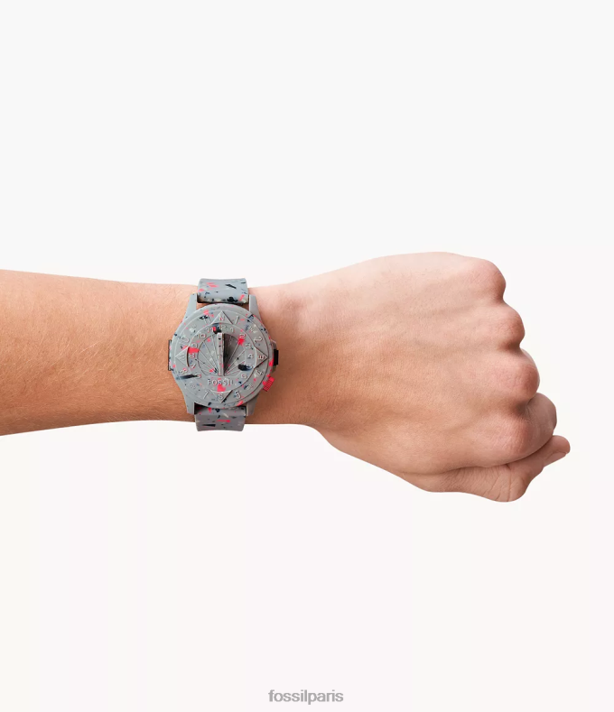 STAPLE x Fossil Hommes gris pigeon montre automatique en silicone en édition limitée montre 0ZTD41590
