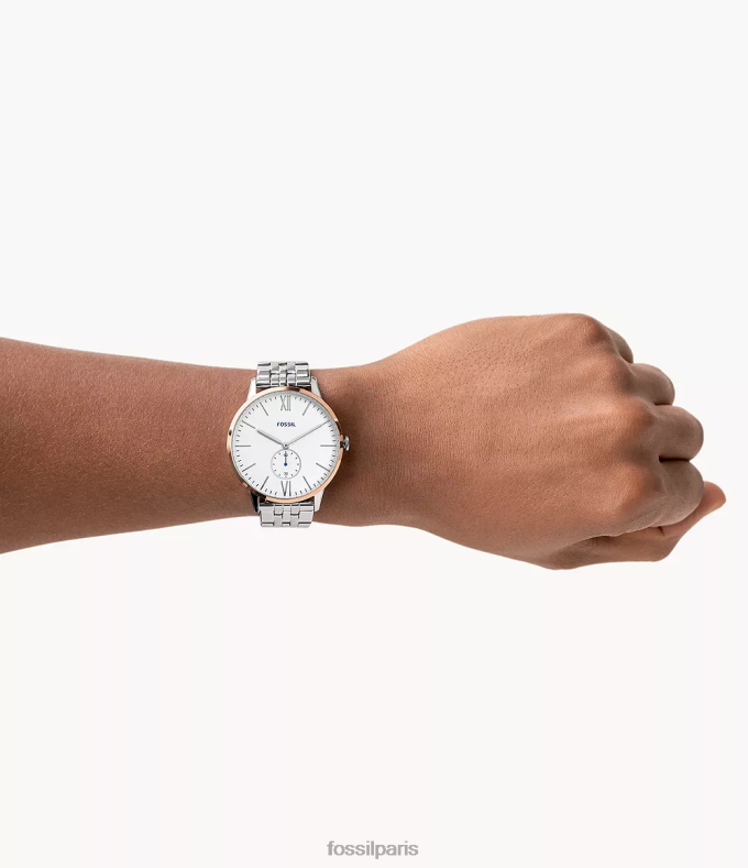 Fossil Hommes argent coffret montre en acier inoxydable à trois aiguilles pour elle et lui montre 0ZTD41568
