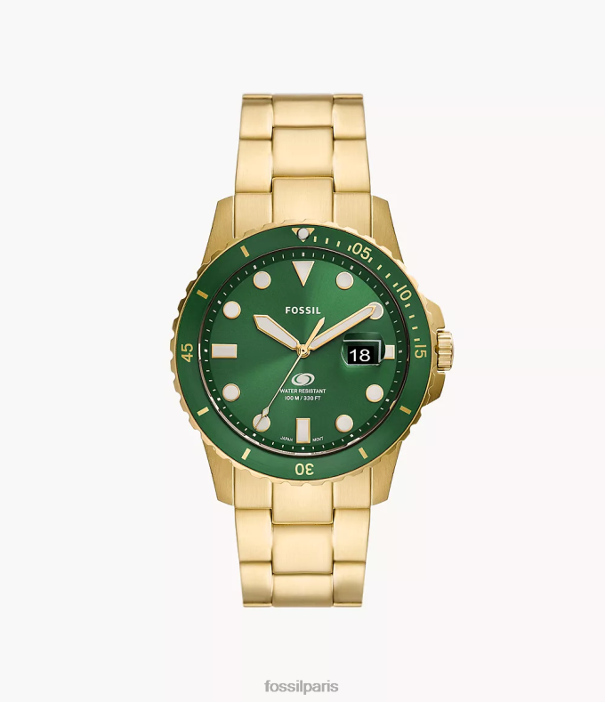 Fossil Hommes bleu montre à trois aiguilles et date en acier inoxydable montre 0ZTD41350