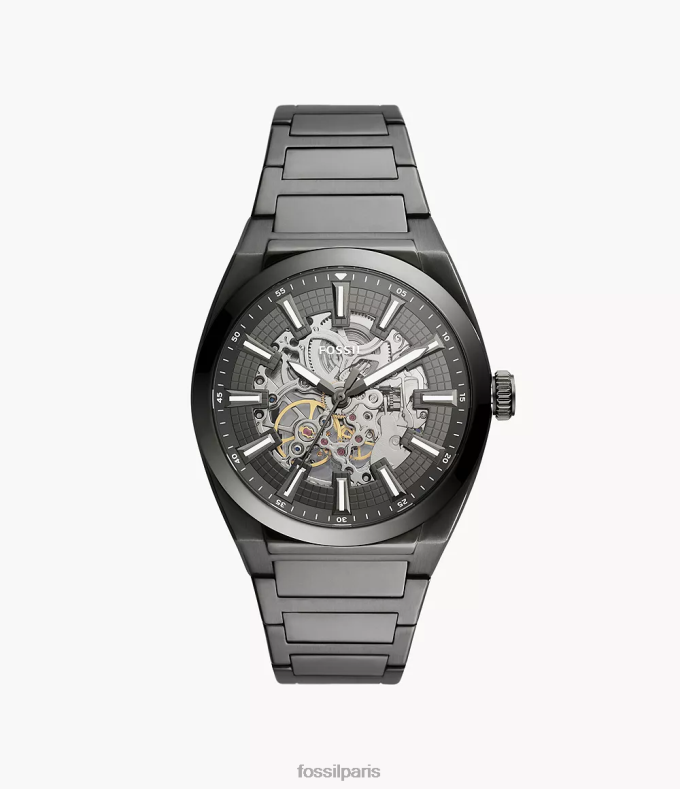 Fossil Hommes fumée montre automatique everett en acier inoxydable montre 0ZTD41363