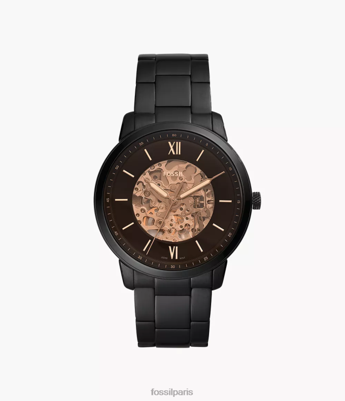 Fossil Hommes noir montre neutre automatique en acier inoxydable montre 0ZTD41381