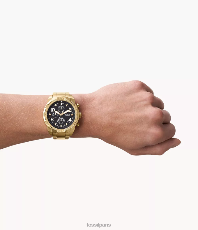 Fossil Hommes ton d'or montre chronographe bronson en acier inoxydable montre 0ZTD41339
