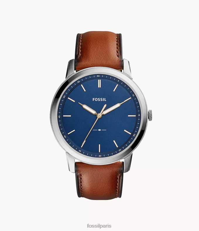 Fossil Hommes brun clair la montre minimaliste en cuir fine à trois aiguilles montre 0ZTD41403