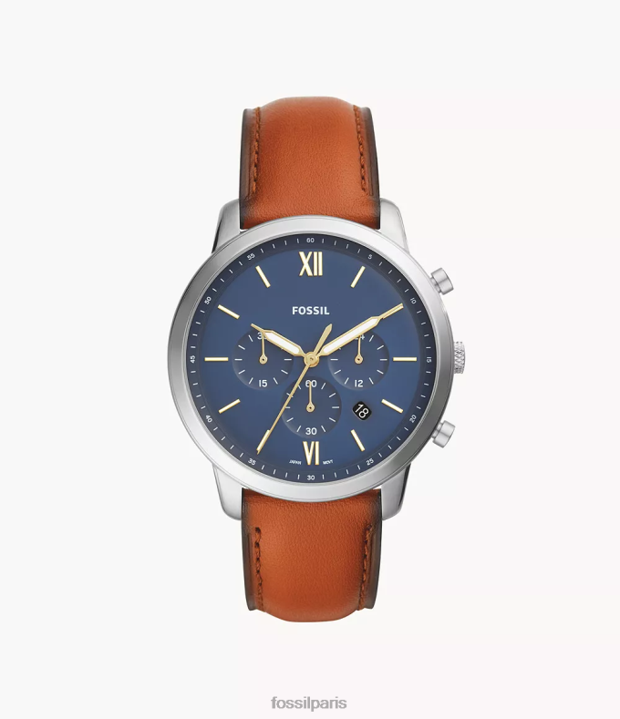 Fossil Hommes brun montre en cuir chronographe neutre montre 0ZTD41431