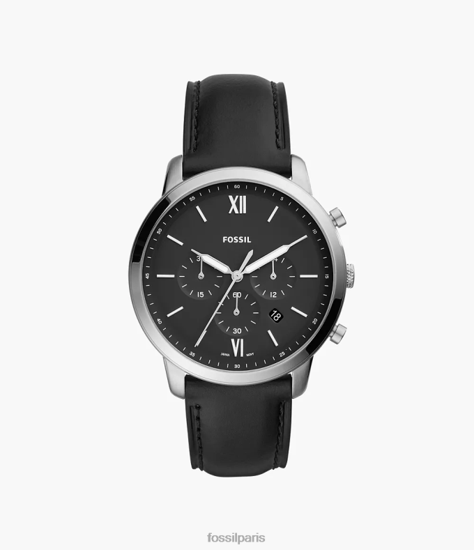 Fossil Hommes noir montre en cuir chronographe neutre montre 0ZTD41404