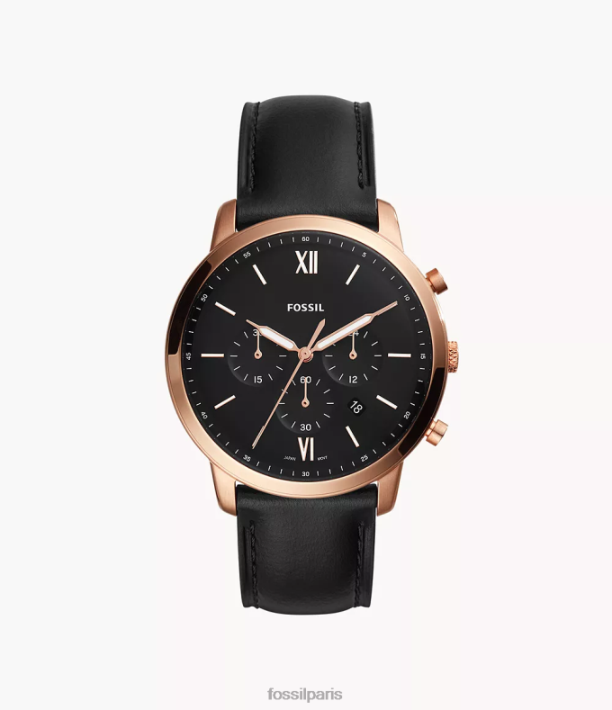 Fossil Hommes noir montre en cuir chronographe neutre montre 0ZTD41409