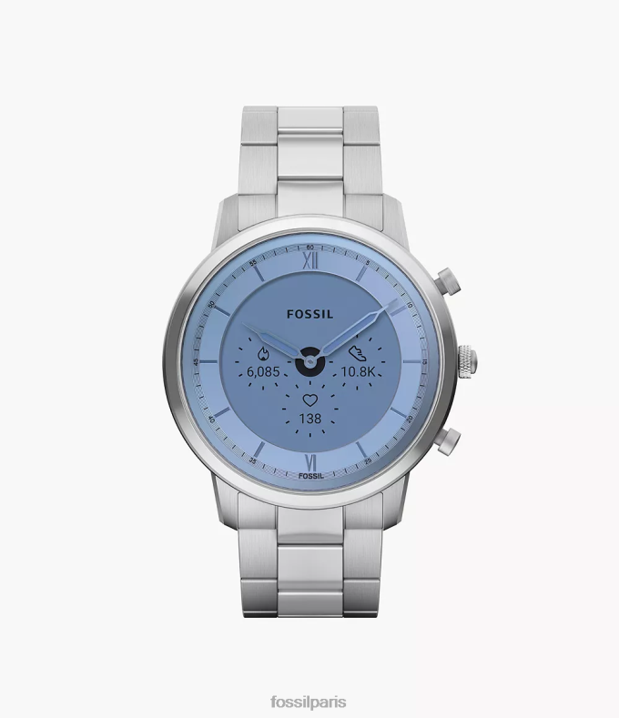 Fossil Hommes argent montre intelligente hybride Neutra Gen 6 en acier inoxydable montre 0ZTD41333