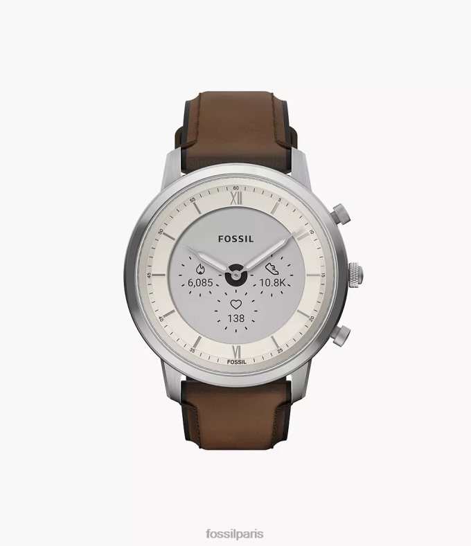 Fossil Hommes brun moyen montre intelligente hybride Neutra Gen 6 en cuir montre 0ZTD41332