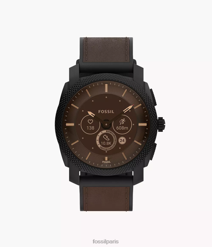 Fossil Hommes marron foncé montre intelligente hybride machine gen 6 en cuir montre 0ZTD41334