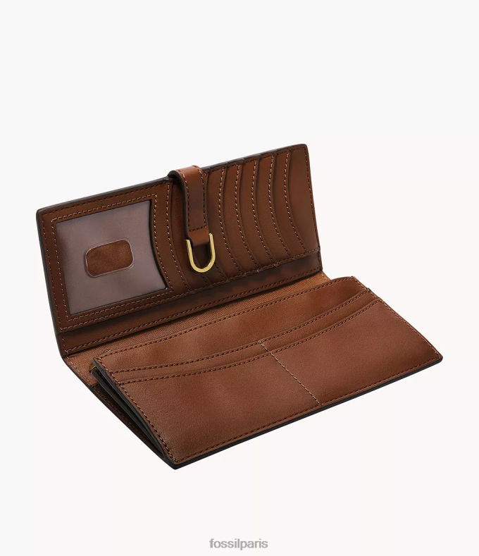 Fossil femmes brun Kier - Pochette à languette en cuir cactus portefeuille 0ZTD4811