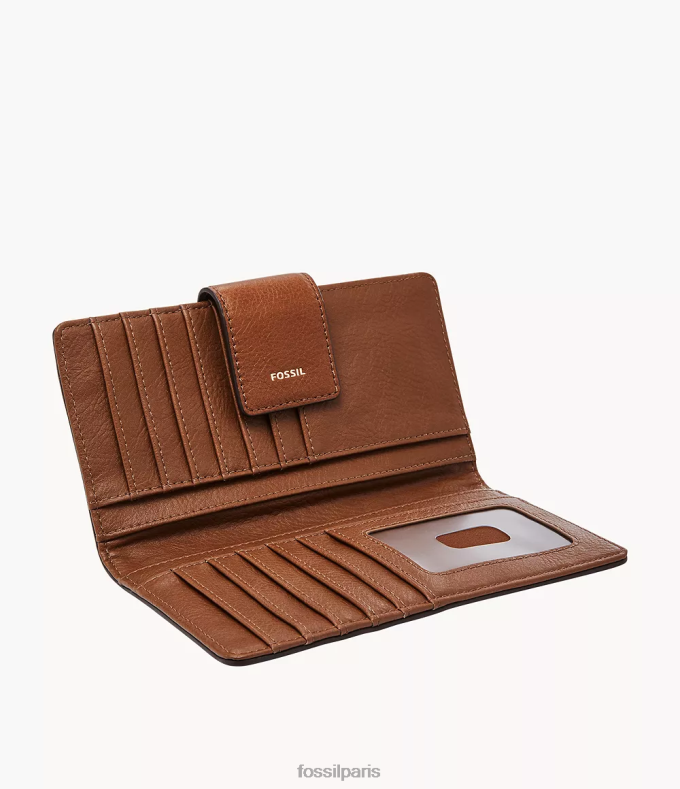Fossil femmes brun pochette à languette rfid logan portefeuille 0ZTD4802