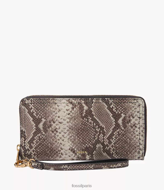 Fossil femmes imprimé serpent pochette zippée Logan portefeuille 0ZTD4797