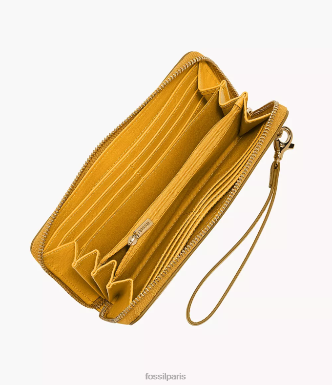 Fossil femmes jaune pochette zippée Logan portefeuille 0ZTD4794