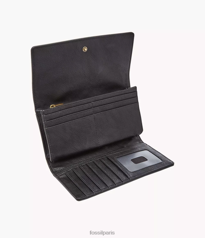 Fossil femmes noir pochette à rabat logan rfid portefeuille 0ZTD4803