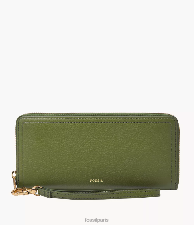 Fossil femmes vert pochette zippée Logan portefeuille 0ZTD4787