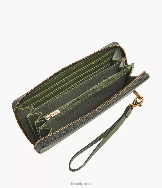Fossil femmes vert pochette zippée Logan portefeuille 0ZTD4787